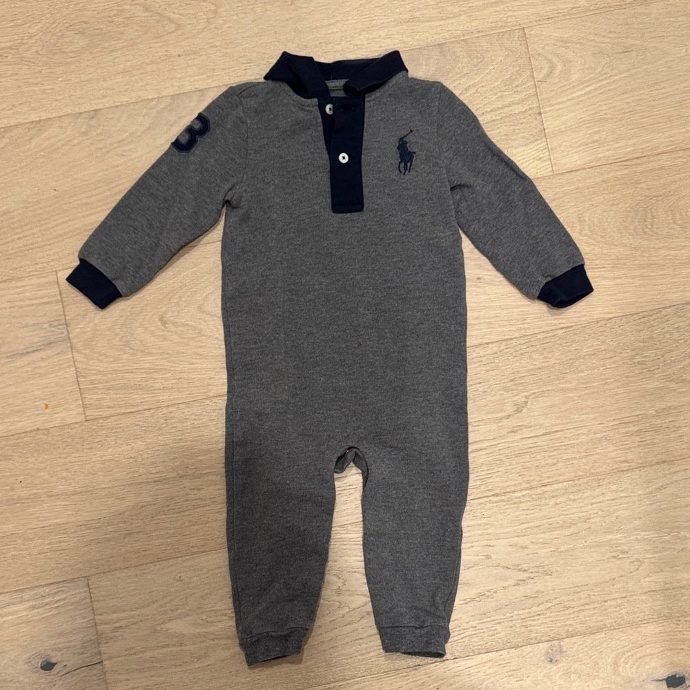 Ralph Lauren Charcoal and Navy Kids Footie